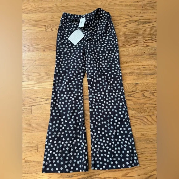 Ulla Johnson Wade polka-dot high-rise flared jeans